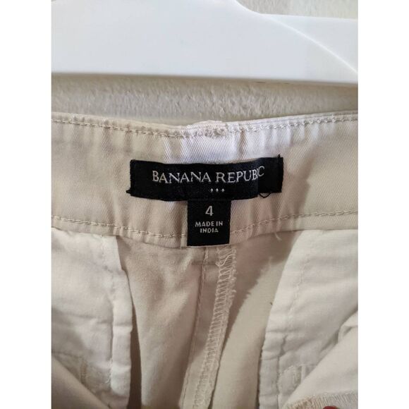 Banana Republic Slim Fit Chino Pants Women’s Size 4 Beige Khaki Stretch Cotton - Picture 4 of 11